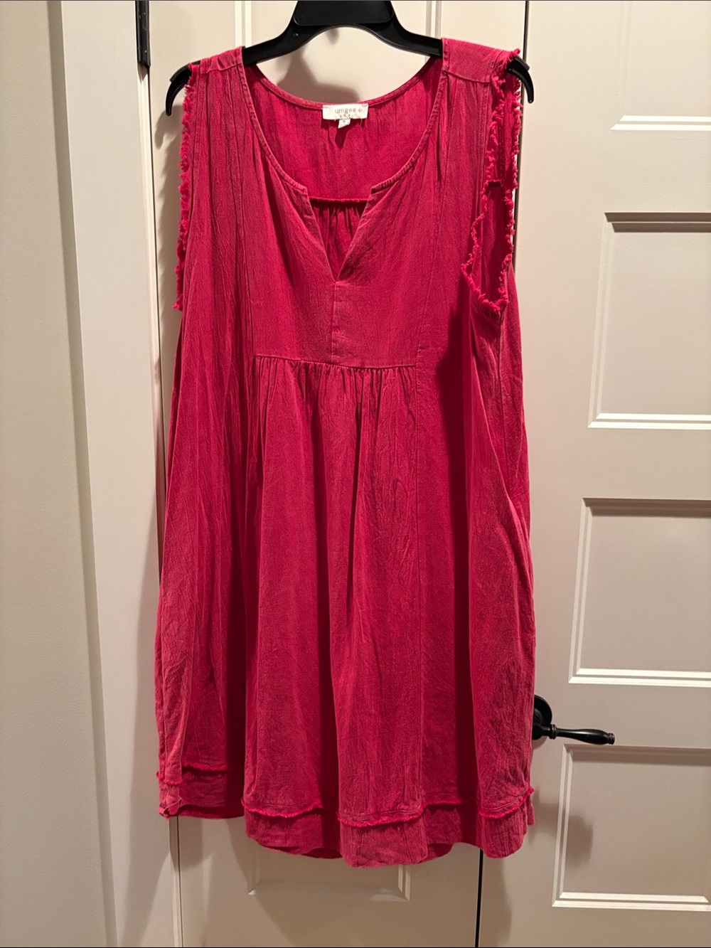 Umgee Red Sleeveless Tunic Dress